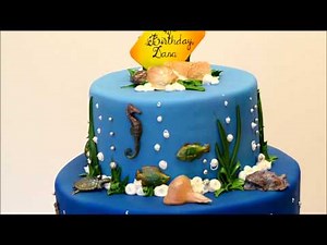Mermaid theme Birthday Cake - Beach Theme party