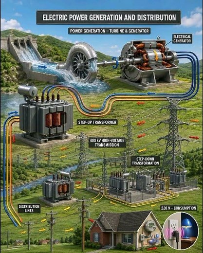 Title:How Electricity is Generated, Transmitted & Distributed | Complete Power System Explained ⚡