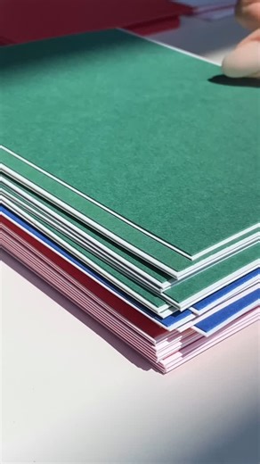 Cow Goes Moo on Instagram: "Double the thickness, triple the fun! ❤️💙💚 #asmr #paper #print #design #creative #bts #stationery #craft"