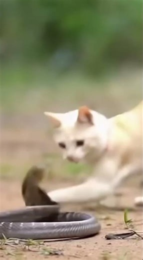 Cat vs Cobra — Dust, Speed, Instinct (4K) #CatVsCobra #CatVsSnake #TabbyCat #Cobra #Wildlife #Shorts