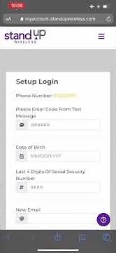 How to set up My Account On Your StandUp Wireless Device