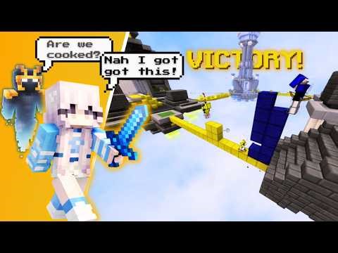 My Teammate 1v4 After Our Bed Got DESTROYED | Bedwars Squads | #bedwars #minecraft