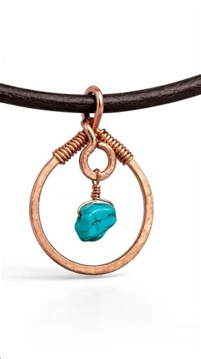 Easy Copper Wire Pendant ✨ Beginner Boho Jewelry DIY (Turquoise Drop)