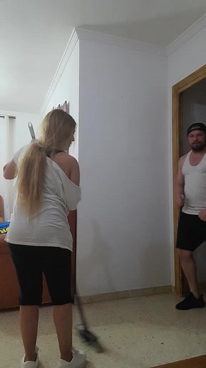 Humorous Domestic Play: Broom vs Boxing