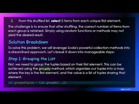 Mastering Foreach with Tuples in Scala: Shuffling and Picking Elements