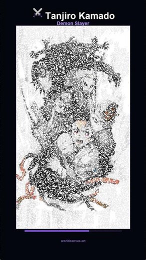 Watch Tanjiro appear pixel by pixel on a REAL world map 😱 #shorts