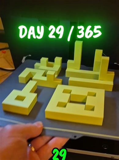 Day 29 / 365: designing and 3D printing daily – 22-Piece Cube Puzzle This cube puzzle is a geometric assembly challenge made up of 22 uniquely shaped pieces that come together to form a complete cube. Each piece has a distinct shape and orientation, requiring careful placement to achieve the final form. When assembled correctly, the puzzle locks into a clean, solid cube that feels satisfying both to solve and to hold. The goal of this puzzle was to create a compact challenge that emphasizes spat