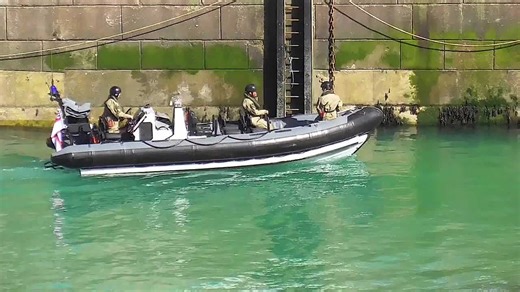 New Type 31 frigate spotted on sea trial before handover to Royal Navy. Newquay Cornwall, UK