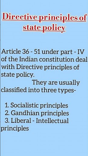 The Directive principles of state policy # politicalscience # directiveprinciplesofstatepolicy