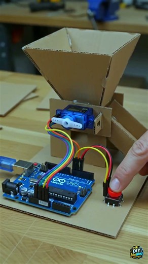 🐾 DIY Smart Cardboard Automatic Pet Feeder with Arduino | Amazing Project