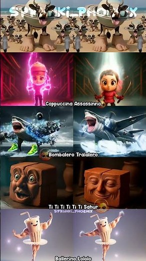 CAPPUCCINA ASSASSINNA X BOMBALERO TRALALERO | BUT THEY TRANSFORM INTO 2 FORMS 🧱☕⚔🦈🍊 #sprunkiphoenix