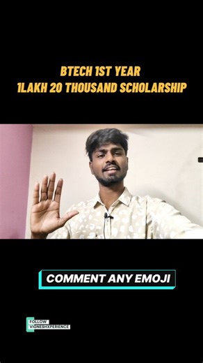 VigneshXperience on Instagram: "🎓 BIG SCHOLARSHIP ALERT for Students! 🔥 B.Tech 1st Year students can get up to ₹1,20,000 💰 Diploma 1st Year students can get up to ₹60,000 💸 This scholarship can support your fees, education, and future goals 🚀 Don’t miss this golden opportunity if you are eligible. 👉 Comment any emoji 👇 I will send you full details, eligibility, and application process 📩 Share this with your friends and classmates ❤️ Because education should never stop due to money ✨ #Sch
