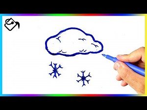 Comment dessiner un NUAGE dessin facile, comment dessiner de la NEIGE qui tombe dessin