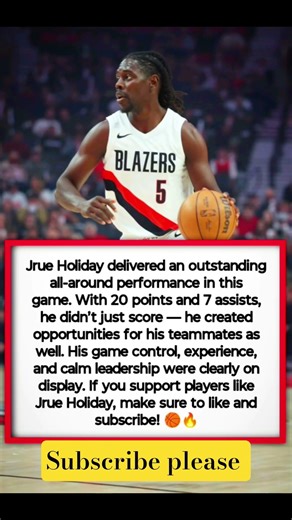 Jrue Holiday’s Leadership Game! 20 & 7 That Changed Everything 💪 #NBA #basketball