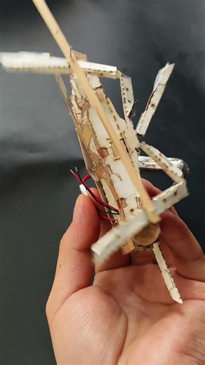 Un robot cuadrúpedo que camina con solo dos motores