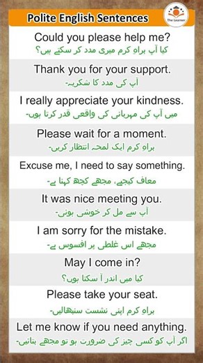 Polite English Sentences: Speak with Manners & Respect! | The Learner#viral #trending