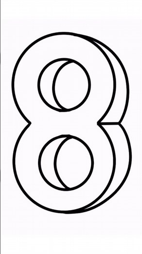 How To Draw Number, Eight 8 In 3D