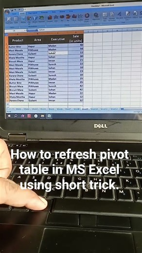 How to refresh pivot table in MS Excel using short trick.#Computer #refresh #shorts