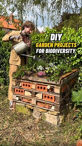 DIY Garden Projects for Biodiversity! 🌱🌼🐝 If you haven’t already it’s time to plan and prepare the vegetable garden for the 2026 growing season! 👏😊 so here are 5 of my top DIY garden projects for increasing biodiversity and therefore harvests from the garden… The first is a wildlife mansion with a living roof for pollinators, lots of habitat for insects, and a hedgehog house at the base, all made from pallets and lots of organic materials. 🏡🐝🦔 The second is a polyculture vegetable bed, a