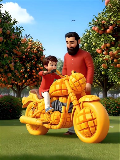 🥭বাবা আমার জন্য নতুন মোটরসাইকেল 🥭🥭নিয়ে এসেছে আমের 🥭🥭তৈরি মোটরসাইকেল 🥭🥭#foryou #tiktok #kids #cartoon #mango