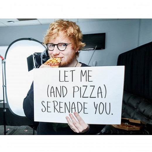 I want to sing YOU a love song backstage. Just us… and pizza. I'll fly you out to Los Angeles, we'll take photos, talk tattoos and more! | Ed Sheeran