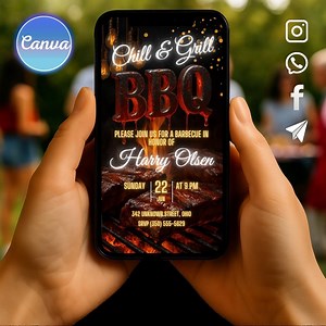 BBQ Party Invitation, BBQ Digital Invitation Template, Editable BBQ Invitation, Editable BBQ Invitation - Etsy Australia
