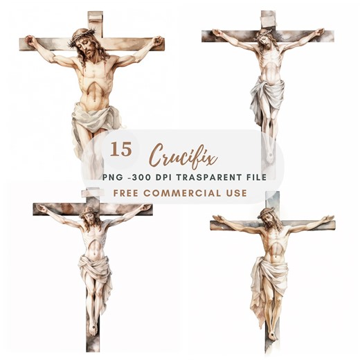Watercolor Jesus Crucifix Cross Clipart, Religious PNG Bundle (digital Download) 313 - Etsy