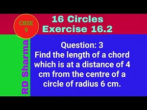 Find the length of a chord which is at a distance of 4 cm from the centre of a circle of radius 6 cm
