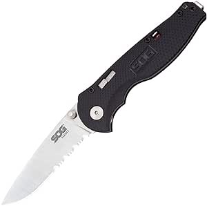 SOG FSA97-CP Flash I Folding Knife Partially Serrated Satin