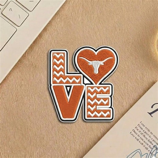 Texas Longhorns Love Embroidery Patch University of Texas College Fan Souvenir Sew On, Iron On - Etsy