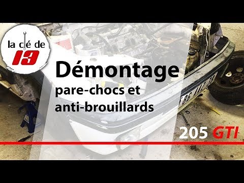 DEMONTAGE PARE CHOC AVANT ET ANTI BROUILLARDS 205 GTI