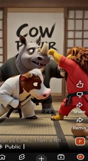 The Referee Got Kicked Too 😭🦏💥 #Shorts #3danimation #animation #cartoonfight