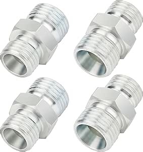 4PCS M14 to M16 Hydraulic Adapter Fittings for Mini Excavator Hose Connect, Light DIN style
