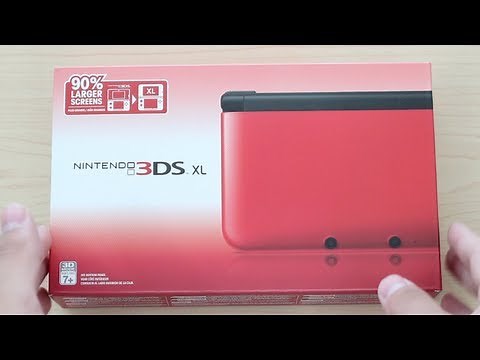 Nintendo 3DS XL Unboxing & Hands On (RED/BLACK) North American