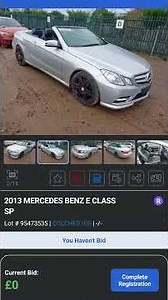 2013 Mercedes-Benz convertible on copart uk as a category s repairable structural