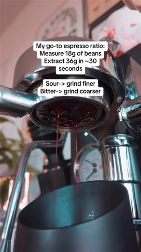 If you got a new coffee machine for Christmas, I’m going to show you the basics to make sure you’re making good coffee at home! I use this espresso ratio to help me dial in my beans and make sure I am getting consistent taste every time🙂‍↕️ #coffeetok #coffeetutorial #espresso #espressoshot #homebarista
