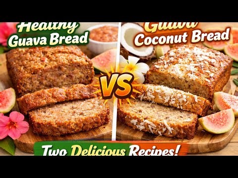 Healthy Guava Bread 🌺 & Guava Coconut Bread 🥥 | 2 Easy Tropical Recipes #HealthyBaking 