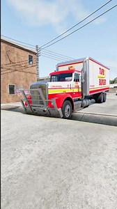 shipping trucks vs gutter pipe #short #beamng #beamngdrive #trucksvs