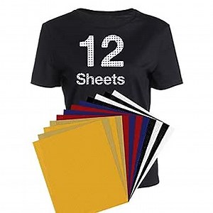 Mesh Heat Transfer Vinyl - 12 Pack 10" x 12" Iron On Vinyl for T-Shirt, 6 Assorted Colors Perforated HTV Vinyl for Cricut & Silhouette Cameo by JANDJPACKAGING