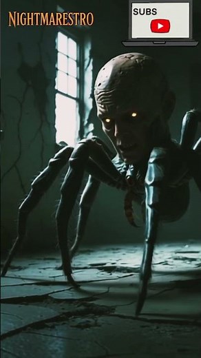 The Human-Spider Hybrid – A Nightmare with Glowing Eyes