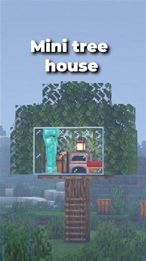 Made a mini tree house in Minecraft 🌳🏡✨ | Cozy build! #minecraft #shorts