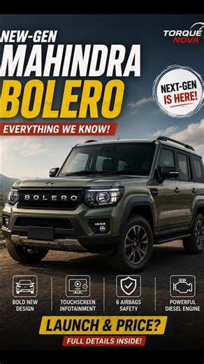 🚙 New Mahindra Bolero 2026 – Everything We Know So Far! 🔥 | New Design, Features & Launch? #Shorts