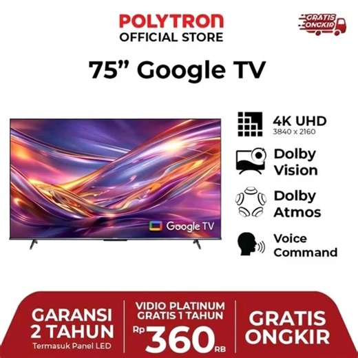 Explore the Smart Polytron Google TV 75 Inch Features