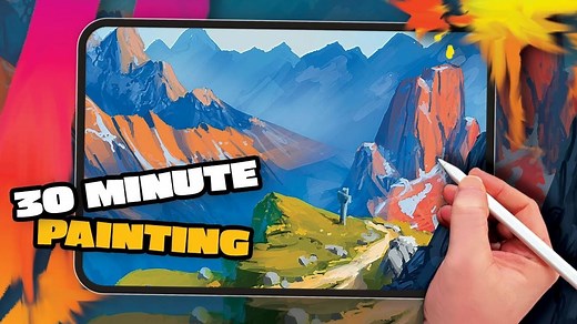 【Procreate】简单的风景绘画30分钟及讲解 from Digital Painting with Mark