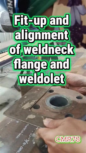 Fit-up and alignment of weldneck flange and Weldolet #pipe #fabrication #fitupproccess #fabricator #pipefitter | Christopher Rejano