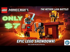 ONLY $7?! LEGO Minecraft Nether Lava Battle 21266 Review! MUST BUY