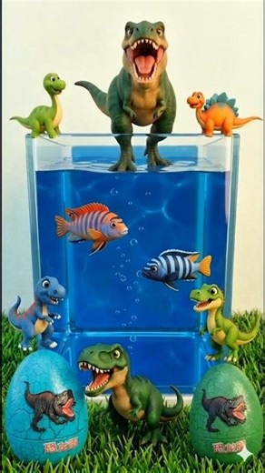 unboxing dino egg #dinosaurs #dinoeggs #jurassicworld #fish #aquarium #tyrex #unboxing #asmr
