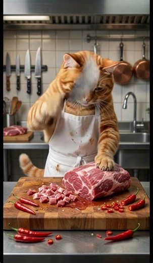 Cat eats crocodile