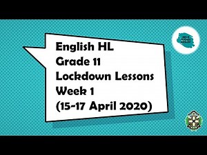 Grade 11 English Week 1 online lessons as PPT 15 to 17 April 2020