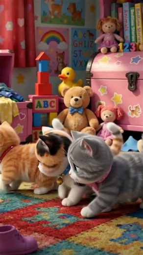 Three Little Kittens 🐱 | 3D Animated Nursery Rhyme #shorts | Sing Along!